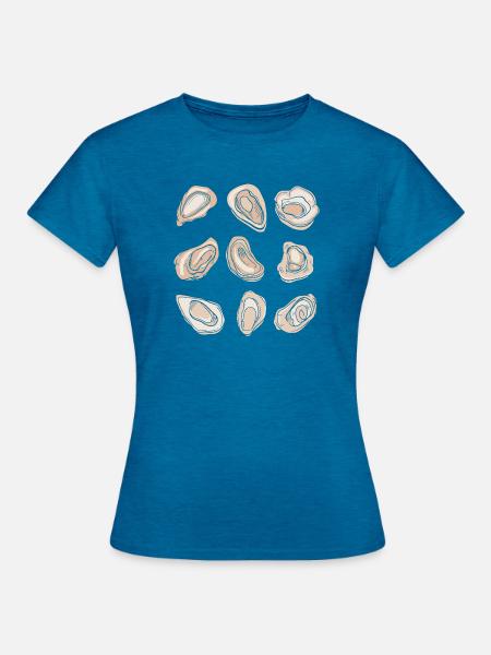 Austern - Frauen T-Shirt - Antikblaues Saphir meliert