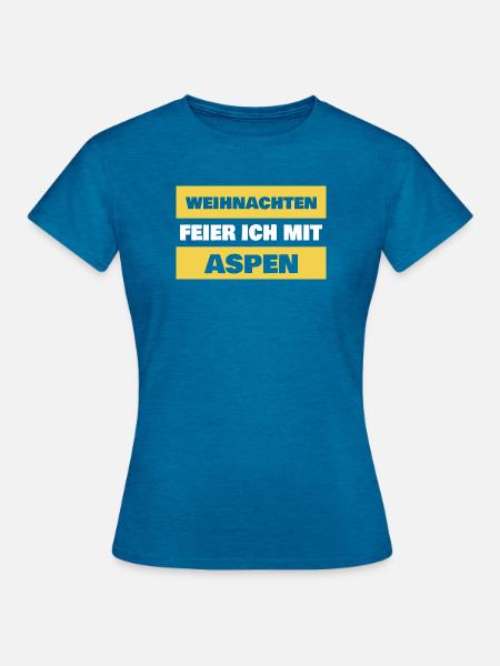 Geschenk für Aspen - Frauen T-Shirt - Antikblaues Saphir meliert