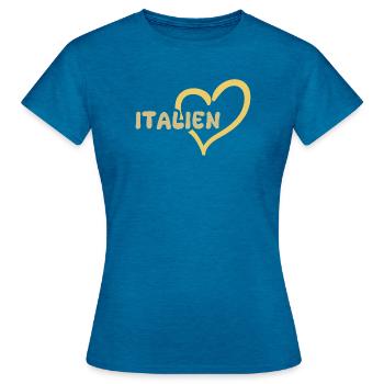 Italy as Italy - Women's T-Shirt - antique blue sapphire heather - Front - AI Model Female 172 dark (172cm)