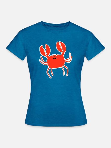 Krabbe – Sommer, Strand & Meeresmotiv für Urlaub - Frauen T-Shirt - Antikblaues Saphir meliert