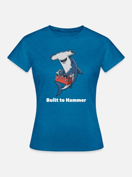 Hammerhai Bauhandwerker - Frauen T-Shirt - Antikblaues Saphir meliert