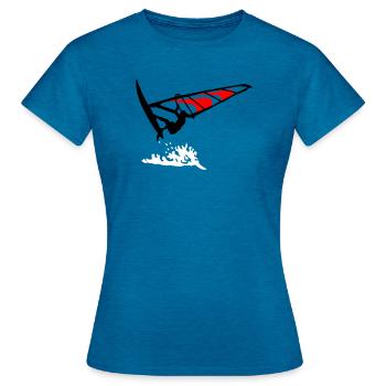 Windsurfing - Frauen T-Shirt - Antikblaues Saphir meliert - Vorne - AI Model Female 172 dark (172cm)