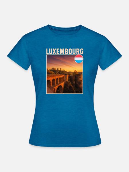 Luxemburg - Frauen T-Shirt - Antikblaues Saphir meliert