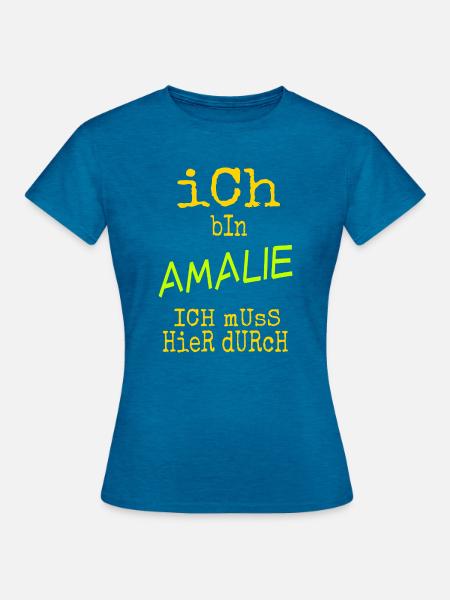 Amalie Amalie - Frauen T-Shirt - Antikblaues Saphir meliert