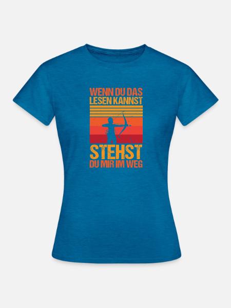 Bogenschütze Bogensport Bogenschießen - Frauen T-Shirt - Antikblaues Saphir meliert