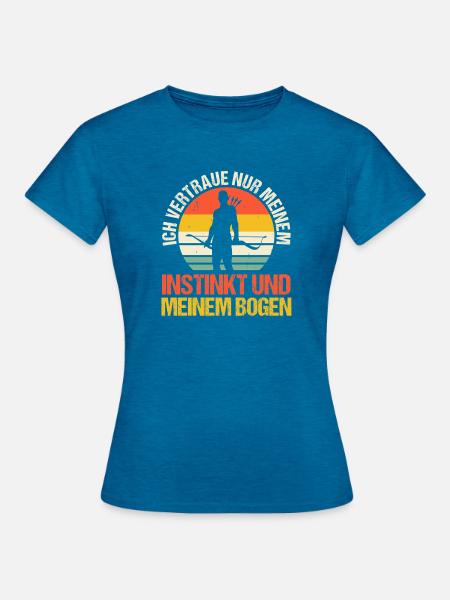 Bogenschütze Bogensport Bogenschießen - Frauen T-Shirt - Antikblaues Saphir meliert