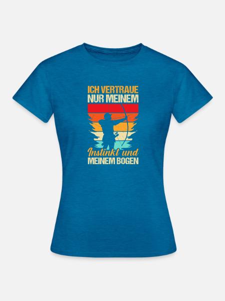Bogenschütze Bogensport Bogenschießen - Frauen T-Shirt - Antikblaues Saphir meliert