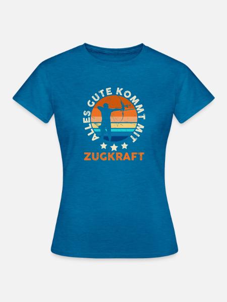 Bogenschütze Bogensport Bogenschießen - Frauen T-Shirt - Antikblaues Saphir meliert