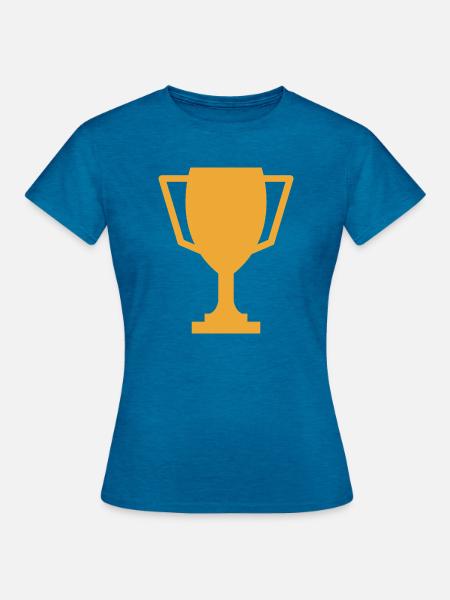 Trophäe - Frauen T-Shirt - Antikblaues Saphir meliert