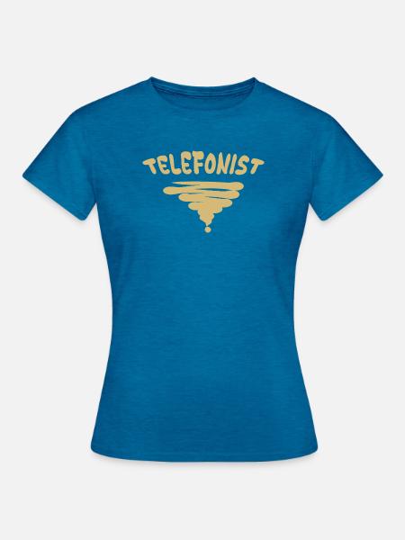 Beruf Telefonist - Frauen T-Shirt - Antikblaues Saphir meliert