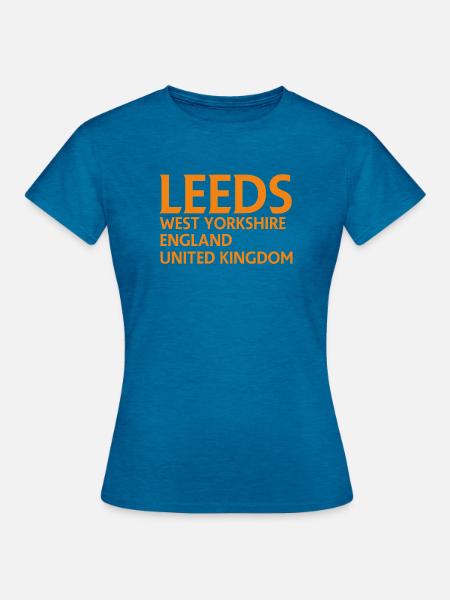 Leeds – England Liedtextdesign - Frauen T-Shirt - Antikblaues Saphir meliert