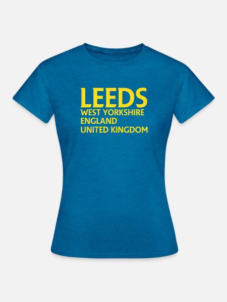 Leeds – England Liedtextdesign - Frauen T-Shirt - Antikblaues Saphir meliert