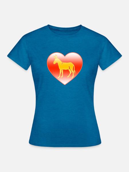 Esel - Frauen T-Shirt - Antikblaues Saphir meliert