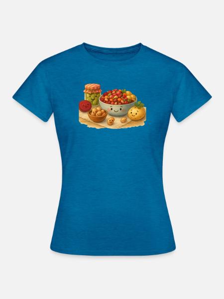 Vinaigrette Salat - Frauen T-Shirt - Antikblaues Saphir meliert