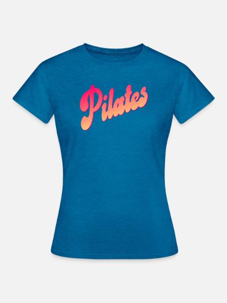 Pilates Sport - Frauen T-Shirt - Antikblaues Saphir meliert