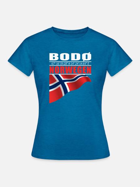 Bodø  - Frauen T-Shirt - Antikblaues Saphir meliert