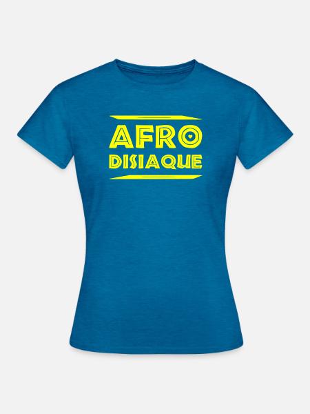 AFRO-DISIAQUE! - Frauen T-Shirt - Antikblaues Saphir meliert
