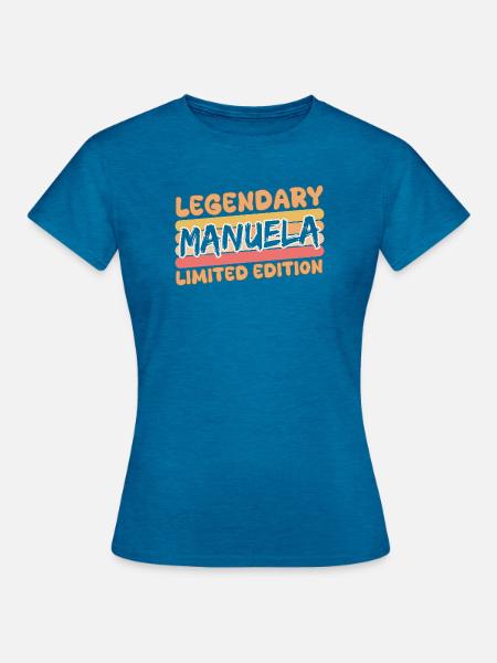 Manuela - Frauen T-Shirt - Antikblaues Saphir meliert