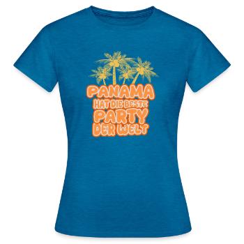 Panama - Frauen T-Shirt - Antikblaues Saphir meliert - Vorne - AI Model Female 172 dark (172cm)