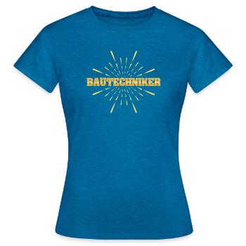 Bautechniker als Job - Frauen T-Shirt - Antikblaues Saphir meliert - Vorne - AI Model Female 172 dark (172cm)