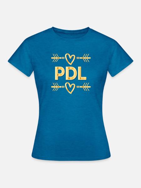 Danke Herz - PDL Pflegedienstleitung - Frauen T-Shirt - Antikblaues Saphir meliert