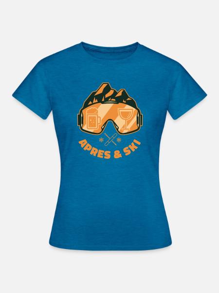 Apres & Ski Team Party Outfit - Frauen T-Shirt - Antikblaues Saphir meliert