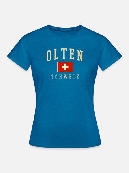 Olten – Schweizer Identität aus Solothurn - Frauen T-Shirt - Antikblaues Saphir meliert