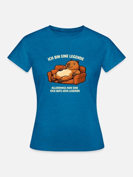 Sofa-Legende: entspannter Capybara - Frauen T-Shirt - Antikblaues Saphir meliert
