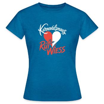 Souris de Carnaval, Rut, Wiess, Cologne, Cologne, Souris de Carnaval, - T-shirt Femme - bleu saphir antique chiné - Devant - AI Model Female 172 dark (172cm)