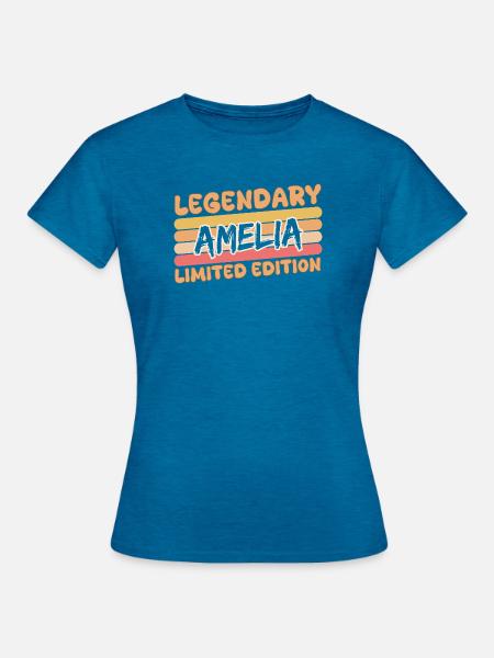 Legendary Amelia - Frauen T-Shirt - Antikblaues Saphir meliert