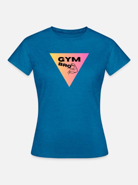 Muskel-Logo Triangel - Frauen T-Shirt - Antikblaues Saphir meliert