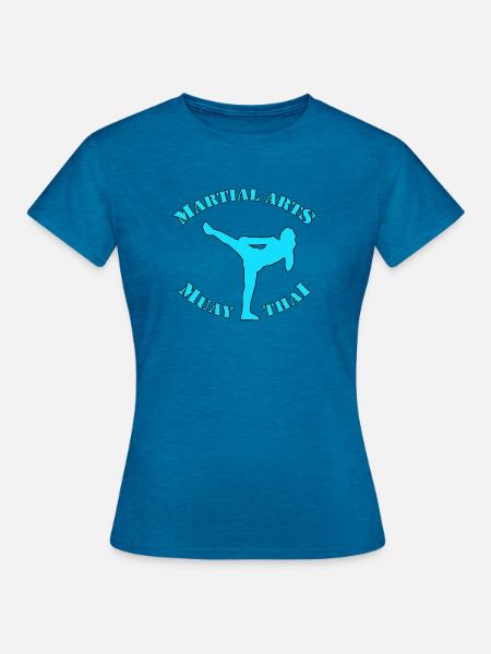 MUAY THAI - Frauen T-Shirt - Antikblaues Saphir meliert