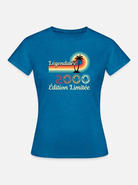 Legendary 2000, Limited Edition - Frauen T-Shirt - Antikblaues Saphir meliert