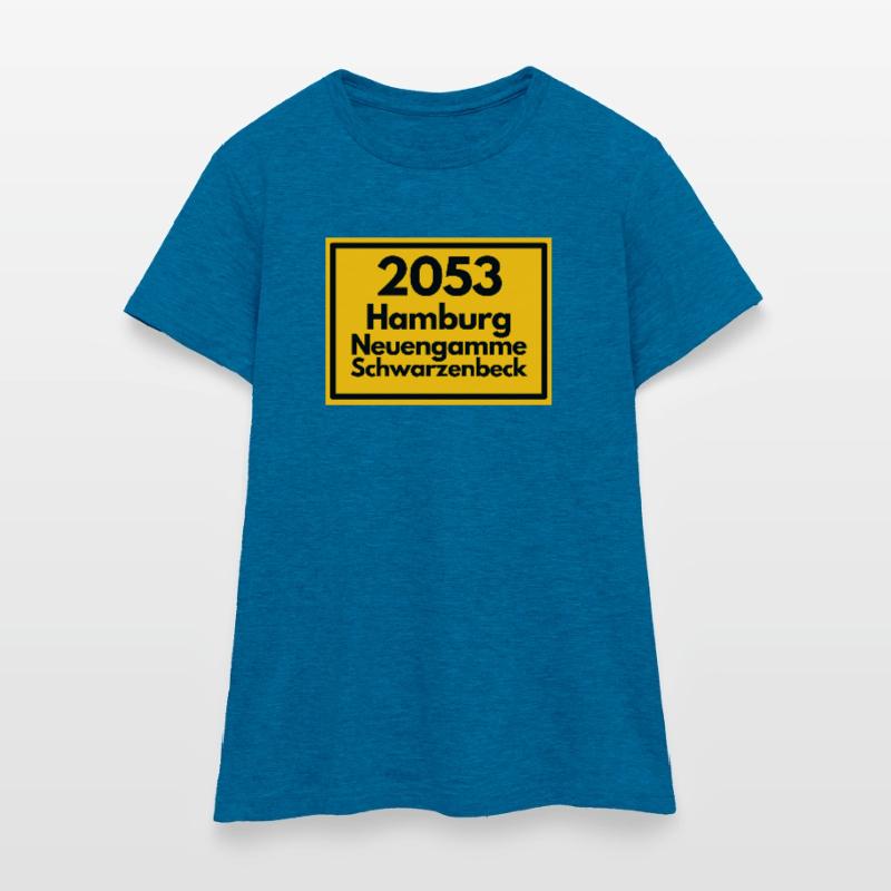 OLD POSTCODE POSTCODE 2053 HAMBURG NEUENGAMME ELBE Women's T-Shirt