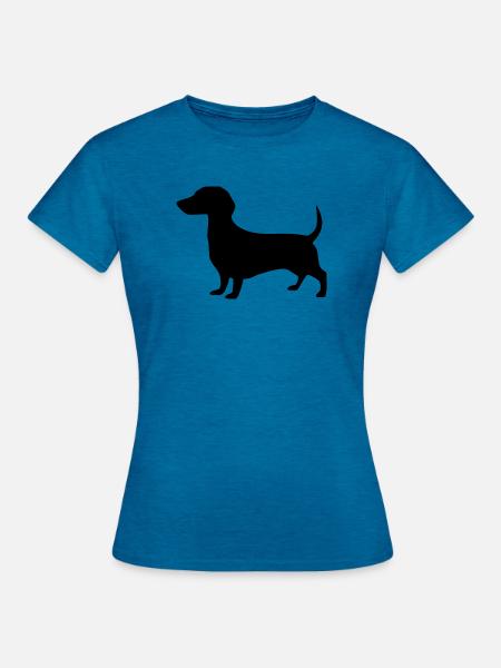 Dachshund Hunde Geschenk Dackelliebhaber - Frauen T-Shirt - Antikblaues Saphir meliert