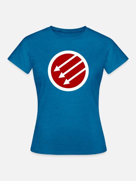 Iron Front / Eiserne Front / Järnfronten - Frauen T-Shirt - Antikblaues Saphir meliert