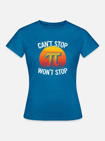 Pi Power Retro Sonnenuntergang - Frauen T-Shirt - Antikblaues Saphir meliert
