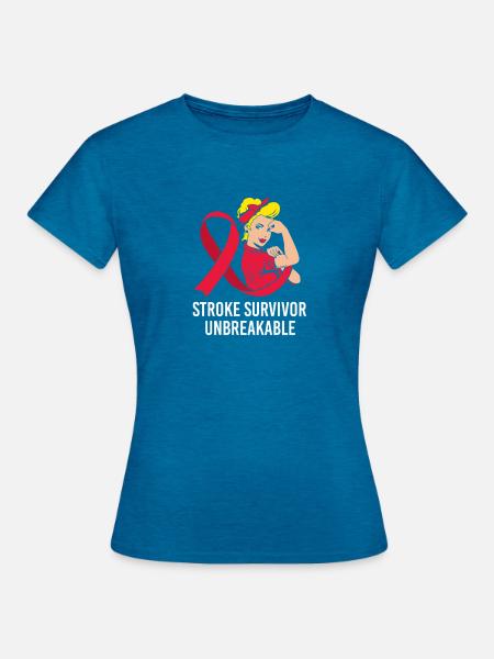 Schlaganfall Hirnschlag - Frauen T-Shirt - Antikblaues Saphir meliert