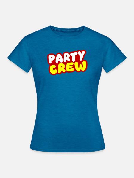 Party Crew Bunt - Frauen T-Shirt - Antikblaues Saphir meliert