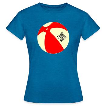 Ball QR - T-shirt Femme - bleu saphir antique chiné - Devant - AI Model Female 172 dark (172cm)