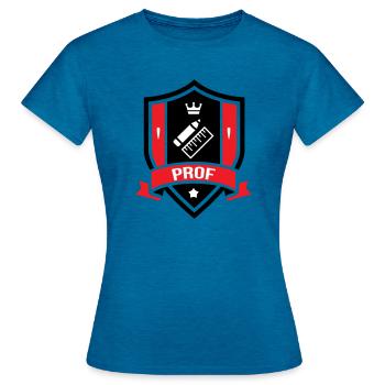 Akademisches Wappen Professor Couronne - Frauen T-Shirt - Antikblaues Saphir meliert - Vorne - AI Model Female 172 dark (172cm)