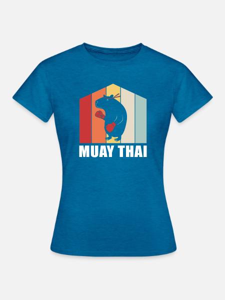 Muay thai Kickboxer Kickboxing Thai boxing - Frauen T-Shirt - Antikblaues Saphir meliert