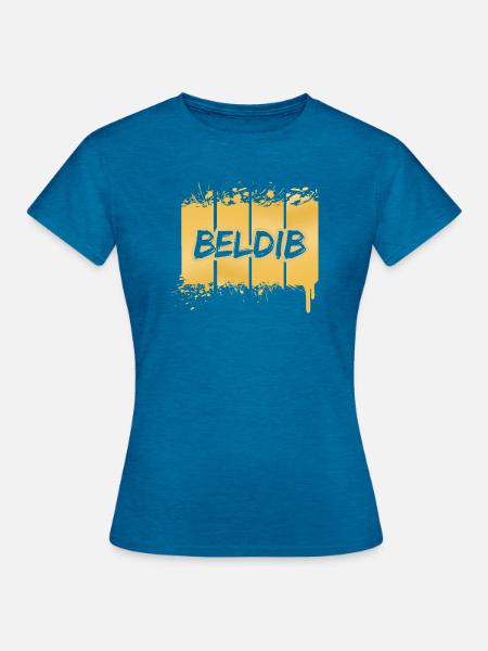 Urlaub Beldib - Frauen T-Shirt - Antikblaues Saphir meliert