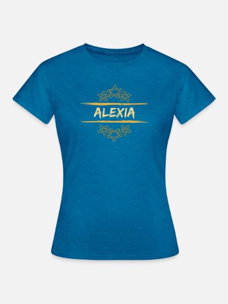 Geschenk für Alexia - Frauen T-Shirt - Antikblaues Saphir meliert