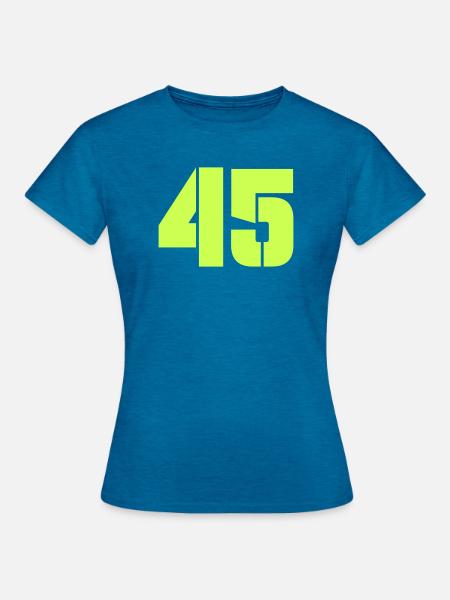 45 - Frauen T-Shirt - Antikblaues Saphir meliert