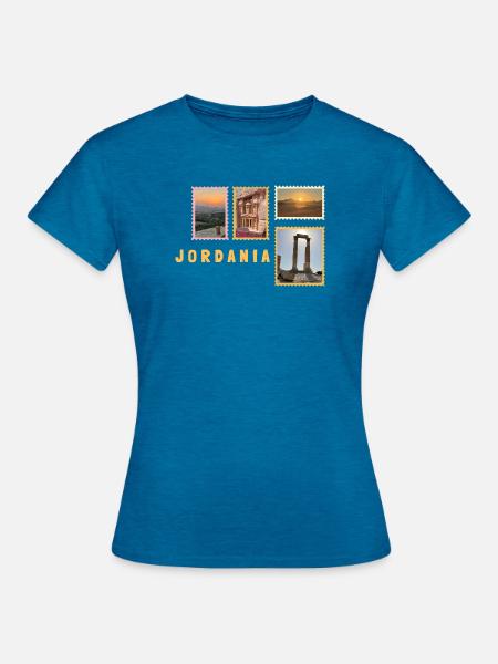 Jordanien Collage - Frauen T-Shirt - Antikblaues Saphir meliert