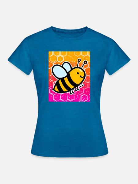 Biene - Frauen T-Shirt - Antikblaues Saphir meliert