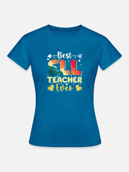 ELL-Lehrer englische Sprache - Frauen T-Shirt - Antikblaues Saphir meliert