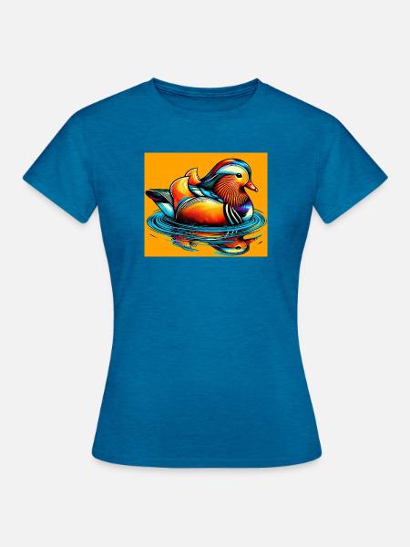 Mandarinente - Frauen T-Shirt - Antikblaues Saphir meliert