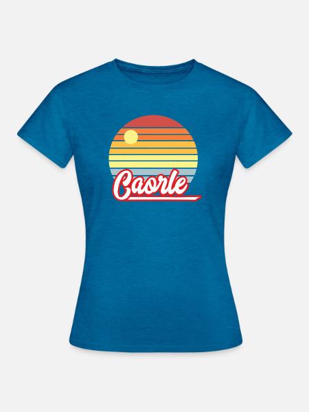 Caorle, Urlaub - Frauen T-Shirt - Antikblaues Saphir meliert